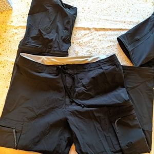 Mountain Hardware size 10 zip-off water resistant pants in black